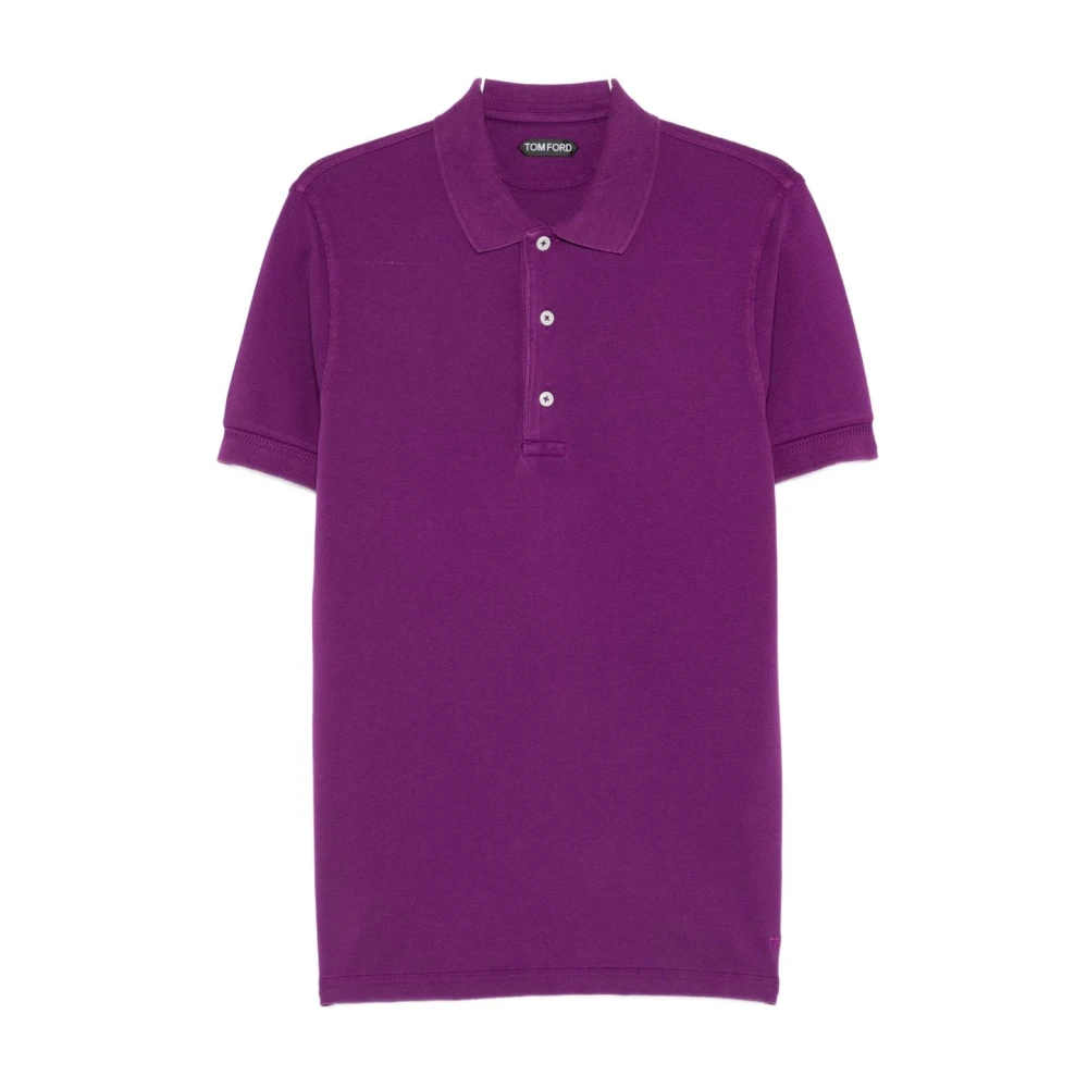 Tom Ford Purple Short-Sleeve Polo - Male - Polo Shirts - S - Tops