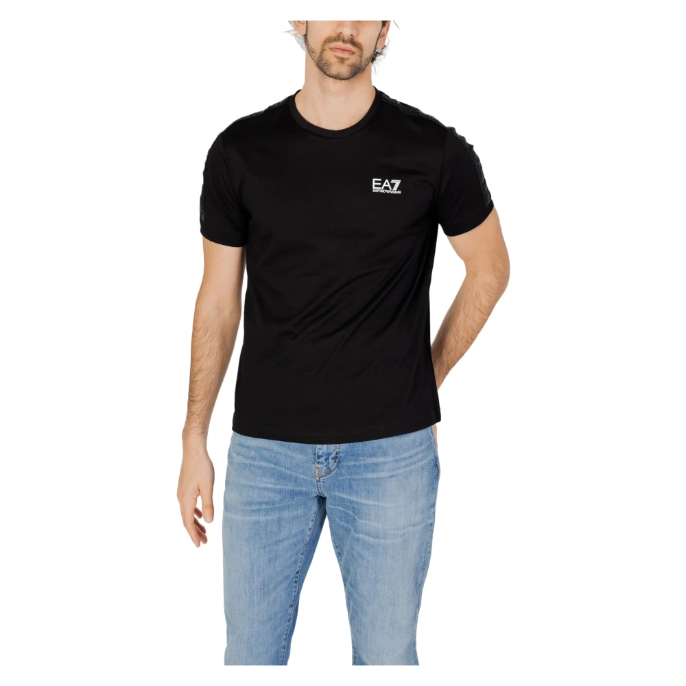 Emporio Armani EA7 Korte Mouw T-shirt met Logoband Black Heren