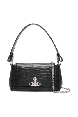 black-crocodile-effect-chain-shoulder-bag