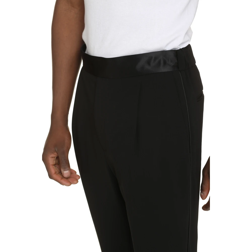 Giorgio Armani Getailleerde wollen broek Black Heren
