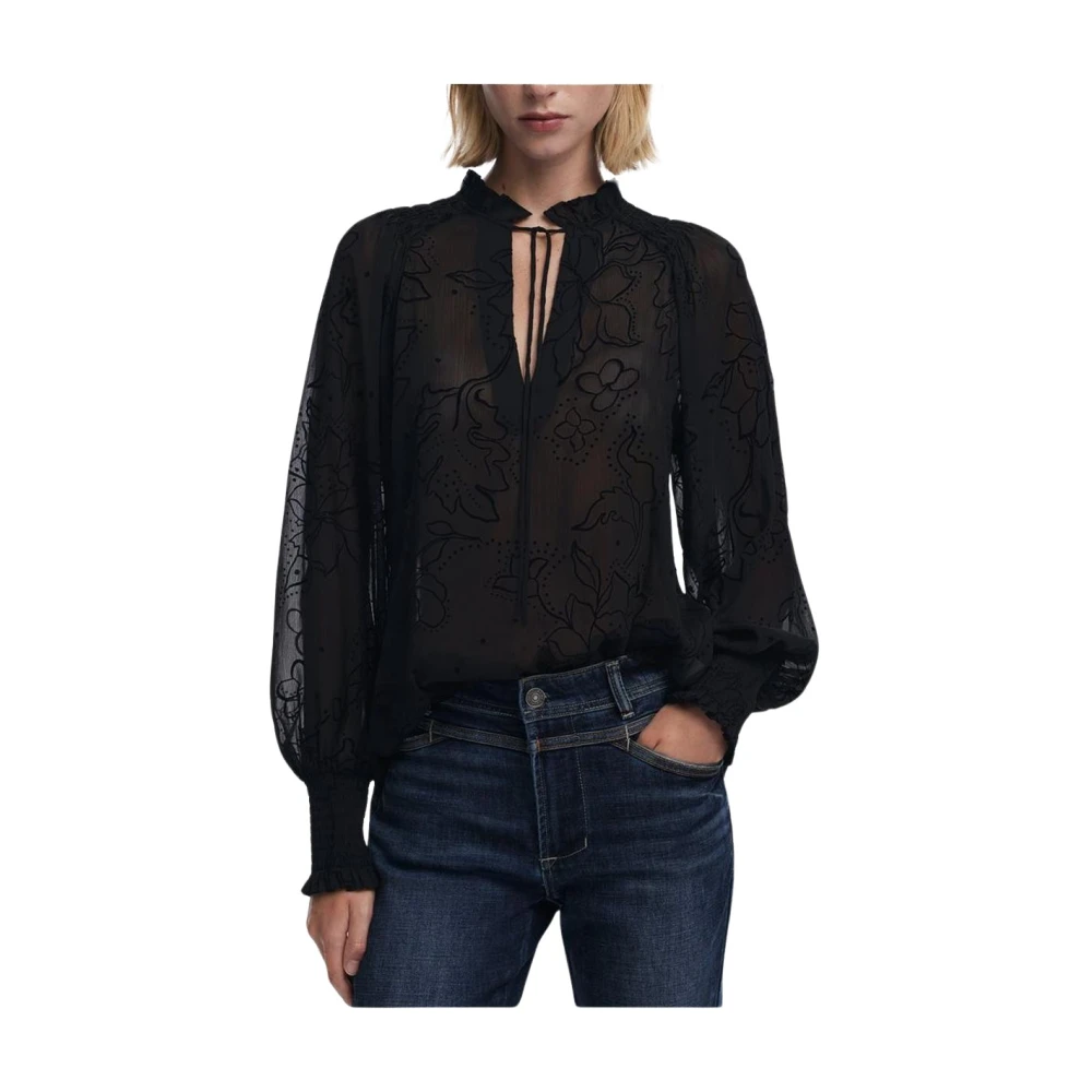 Desigual Women's Black Polyester Button-Up Shirt