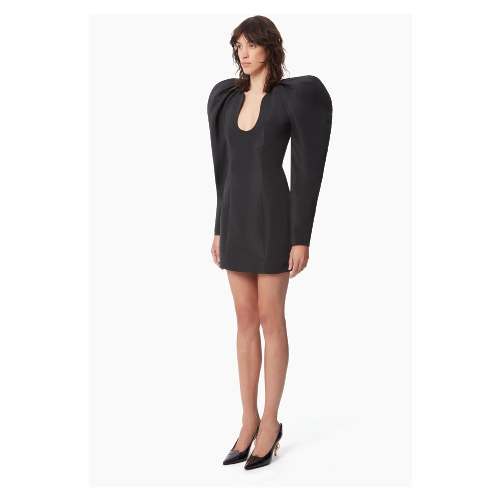 Nina Ricci Zwarte Mini Jurk met Lange Coconmouwen Black Dames
