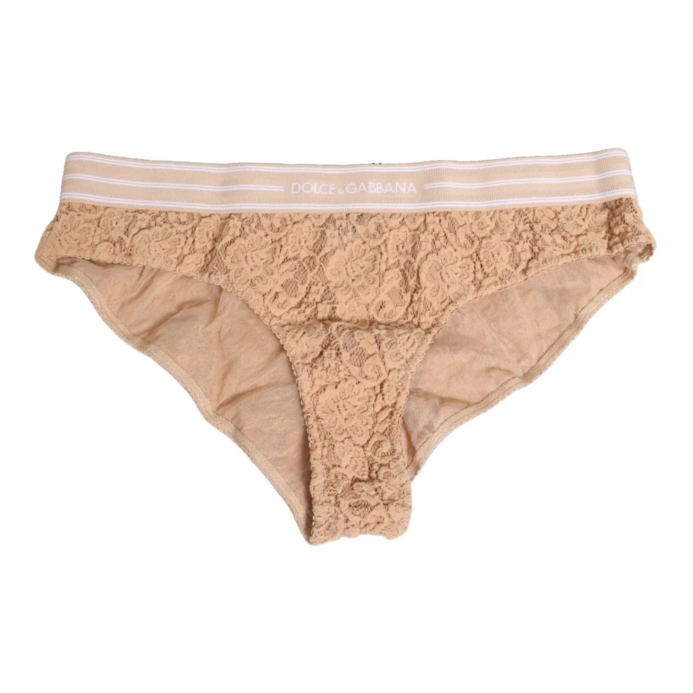 Dolce & Gabbana Women's Beige High-Waist Brief - Underpants - Xs - Underwear