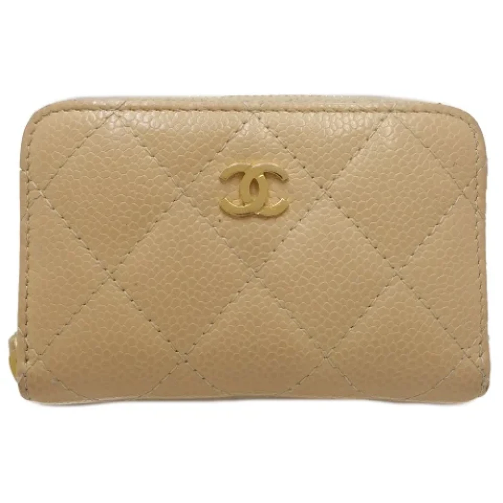 Chanel Vintage Pre-owned Leather wallets Beige Dames