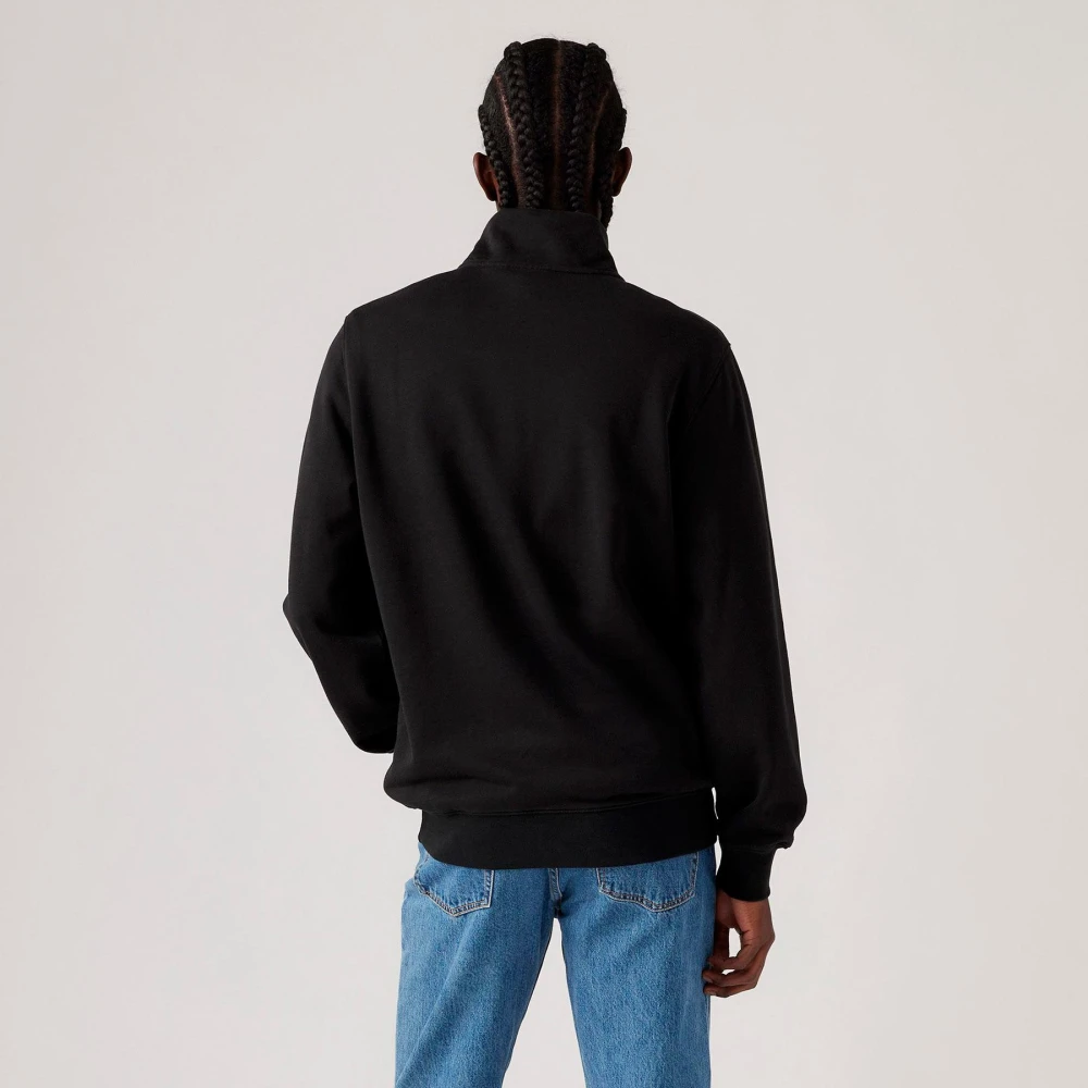 Levi's Sweater MET Ritssluiting 1 4 Origineel Heren Black Heren