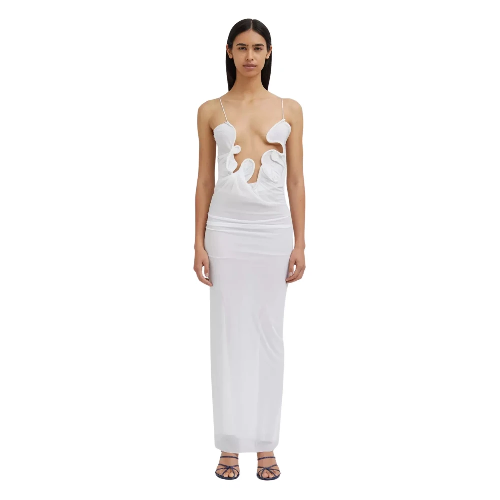 Christopher Esber White Party Dresses, Female, S, Maxi Dress With Wave Cutout