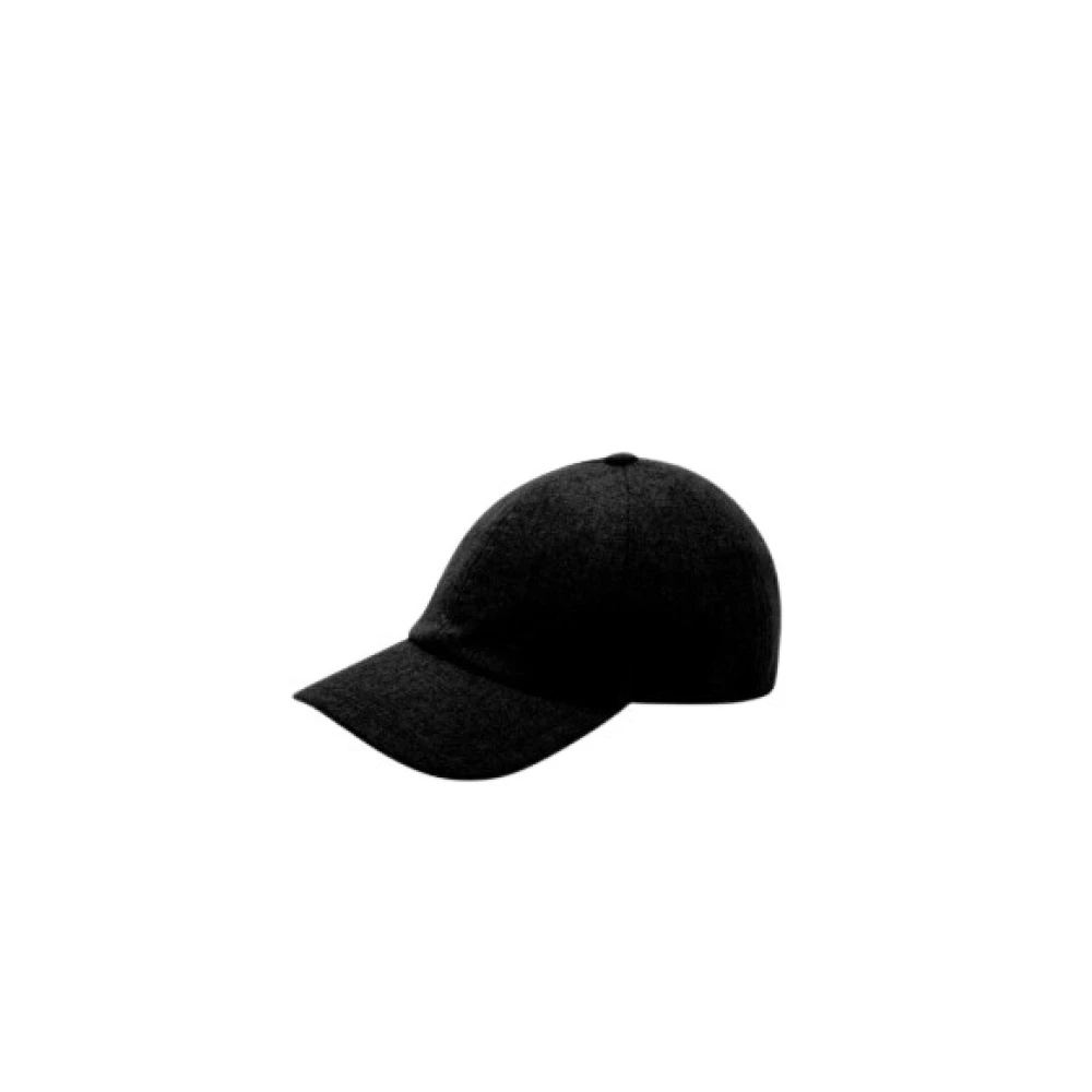 Dondup Wollen baseballpet met D-logo Black Heren