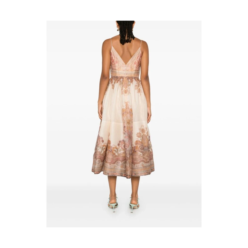 Zimmermann Paisley Print V-Hals Jurk Multicolor Dames