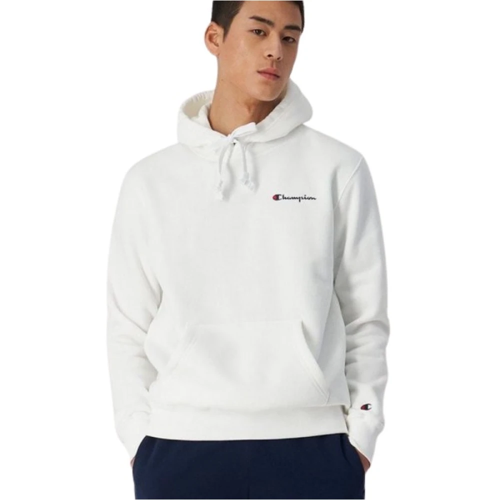 Champion Witte hoodie met geborduurd logo White Heren