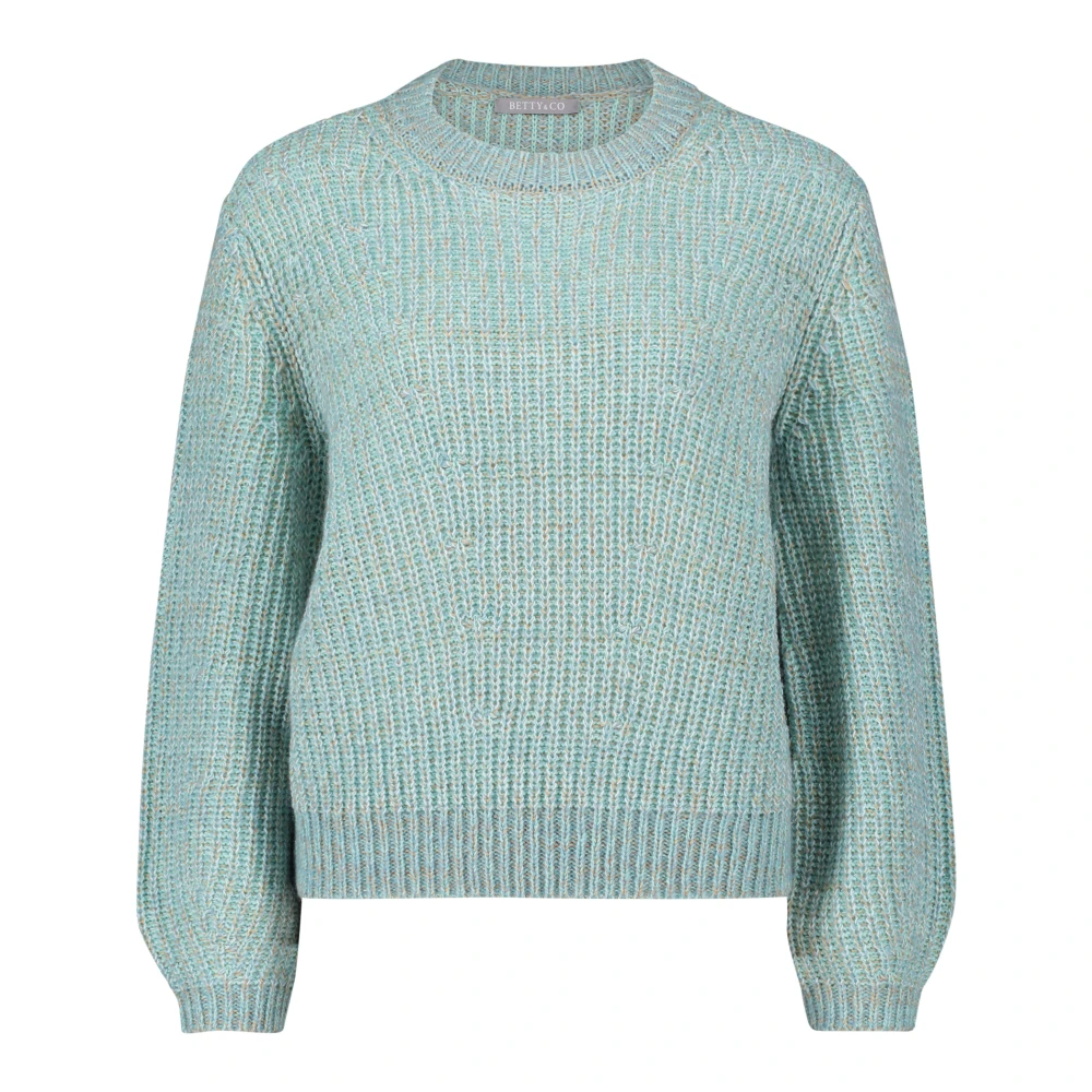 Betty & Co Gebreide trui met structuur Green Dames