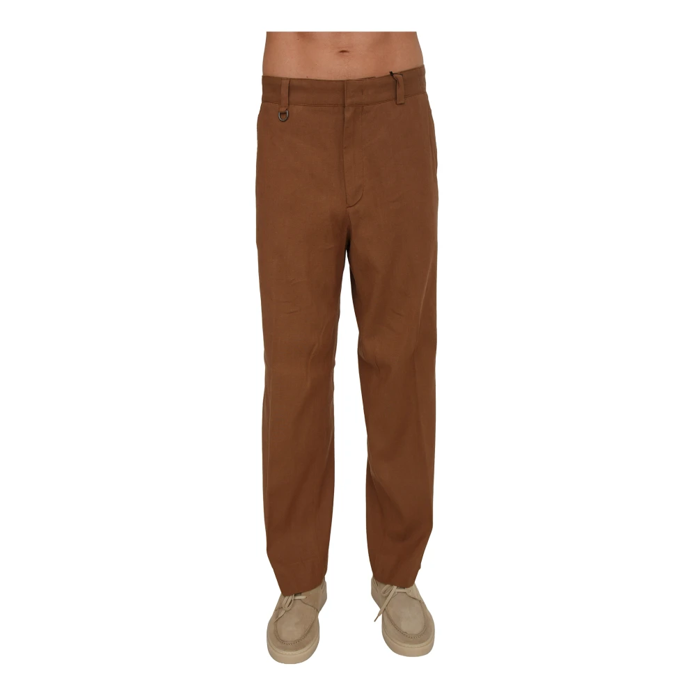 Paolo Pecora Men's Brown Pantalone Tessuto - Suit Trousers - Xl - Trousers