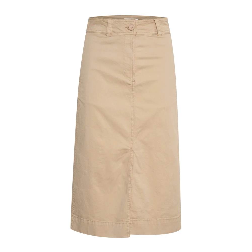 Part Two Women's Beige Midi Skirts, Xs, Fanniespw Sk Skirt