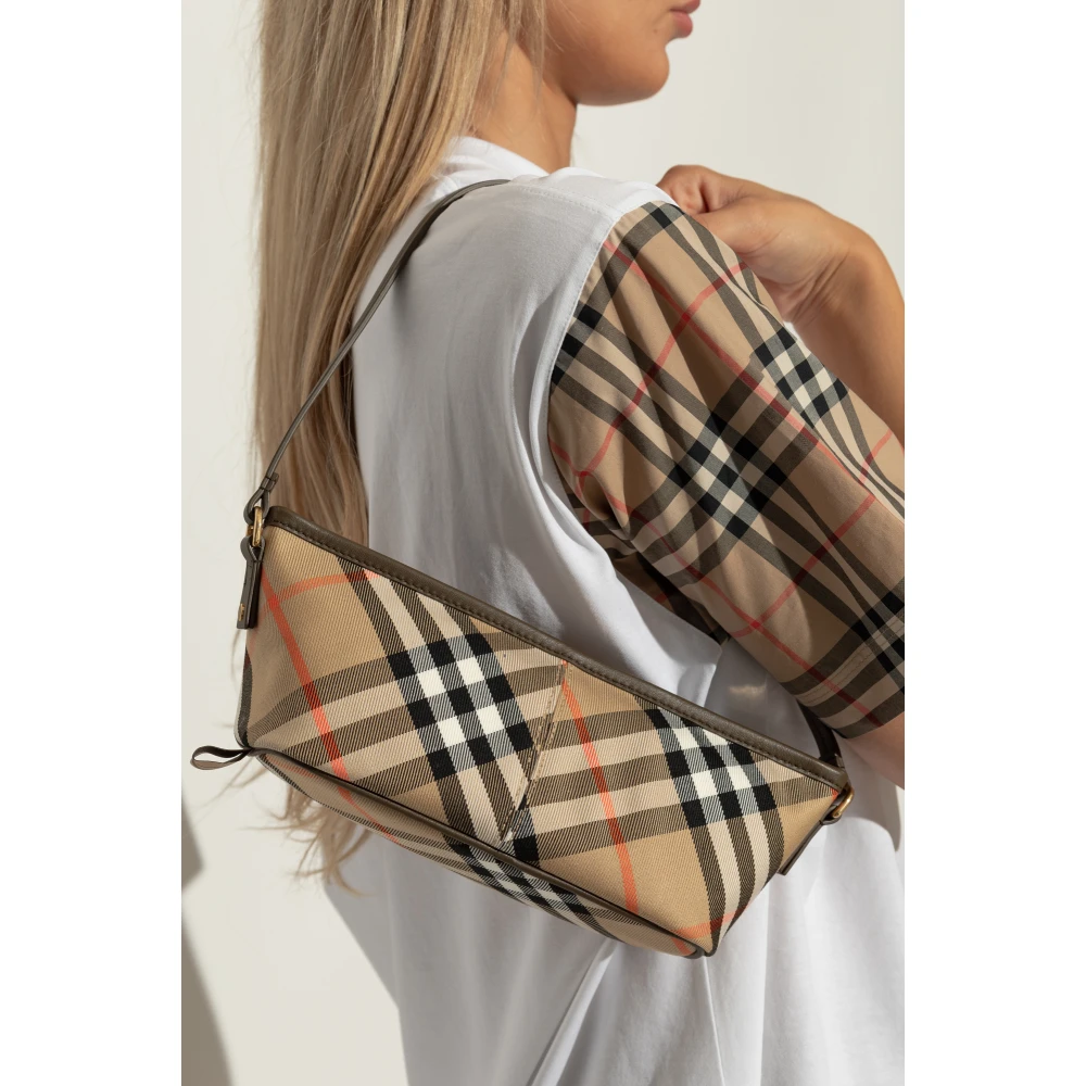 Burberry Geruite Handtas Beige Dames