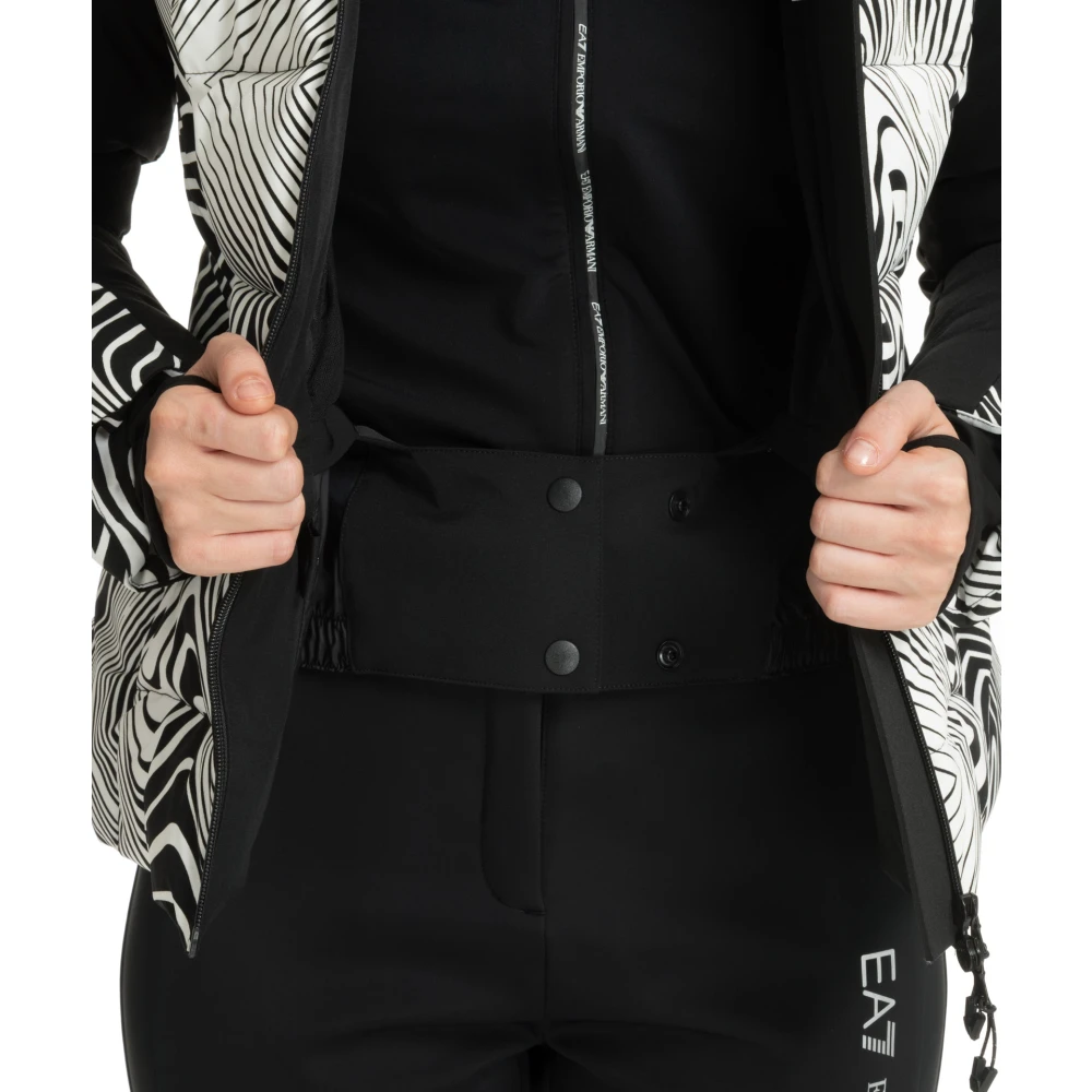 Emporio Armani EA7 Abstract Multicolor Ski Jas met Capuchon Multicolor Dames