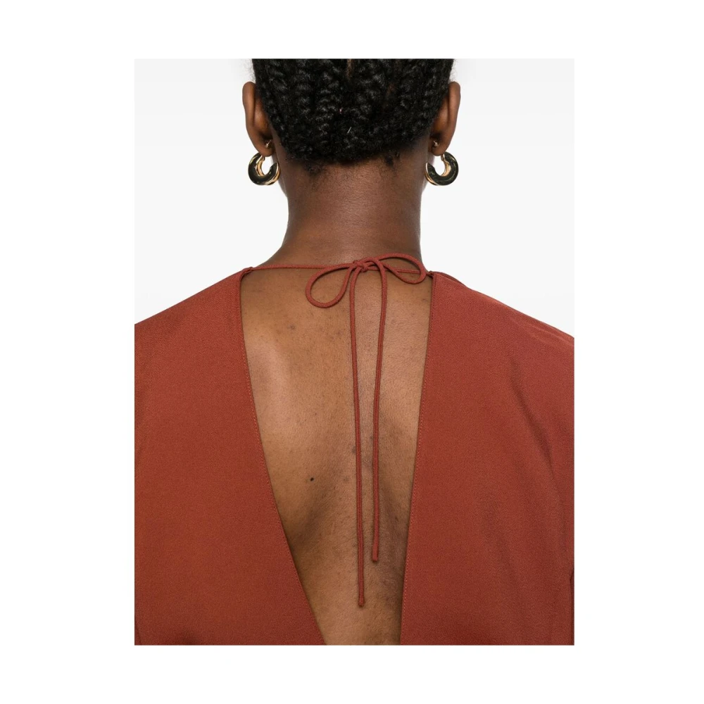 Taller Marmo Terracotta Bruine Jurk met Klokmouwen Brown Dames