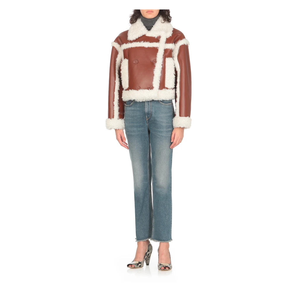 Stand Studio Bruine Faux Shearling Jas Brown Dames
