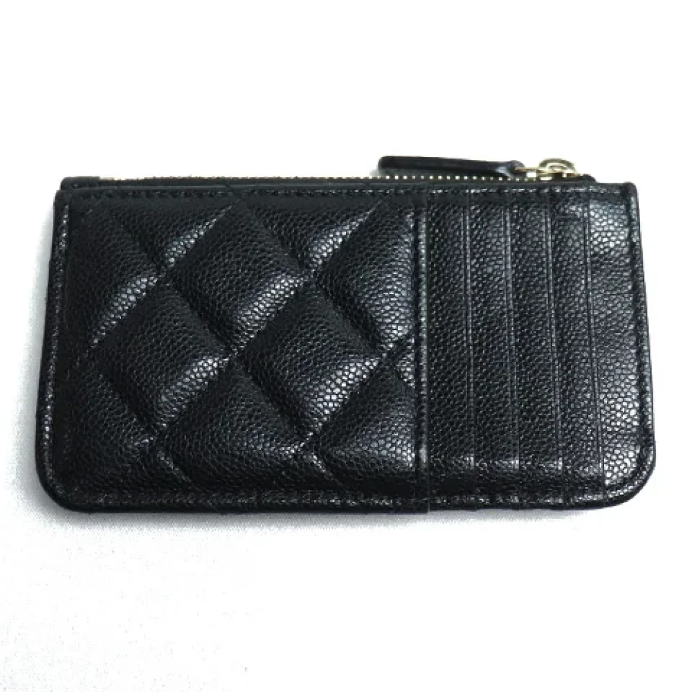 Chanel Vintage Pre-owned Leather wallets Black Dames