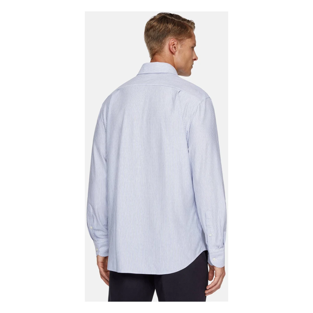 Boggi Milano Bowlingkraag Polo Shirt Blue Heren