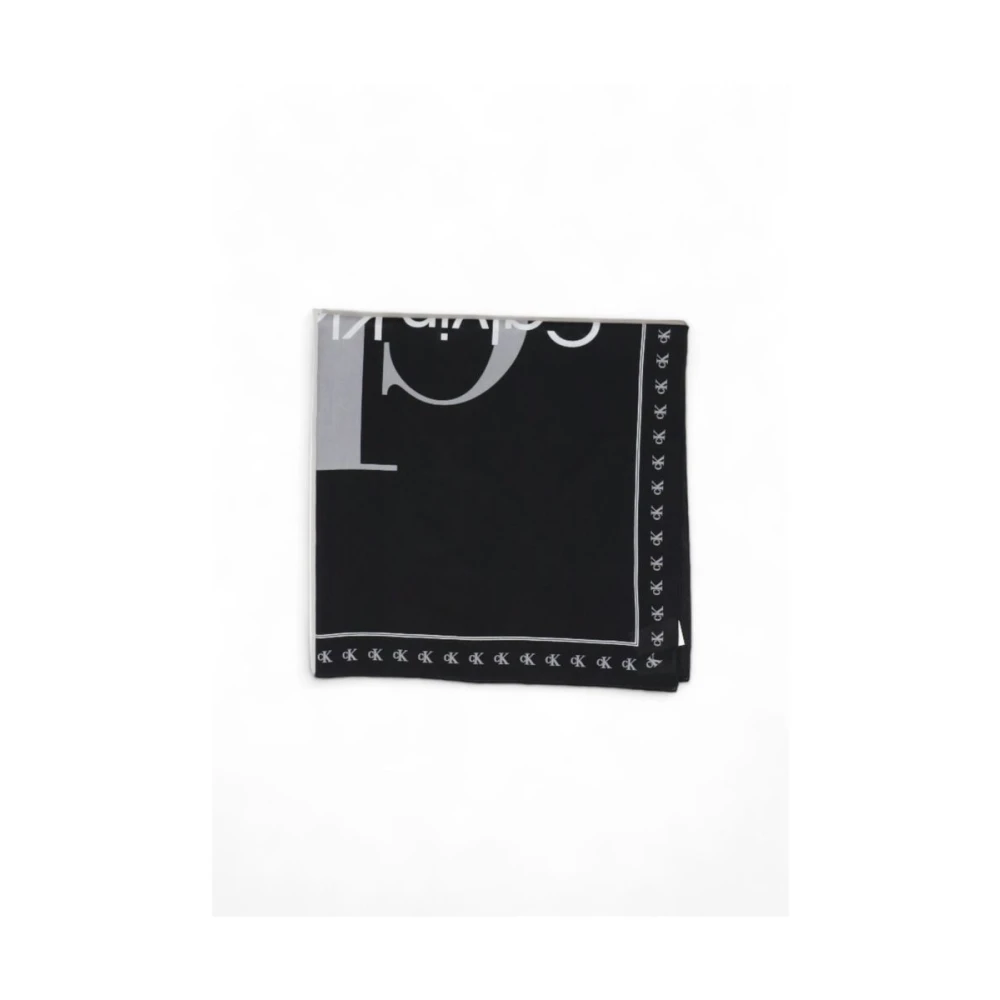 Calvin Klein Zwarte Biologische Katoenen Sjaal Black Dames