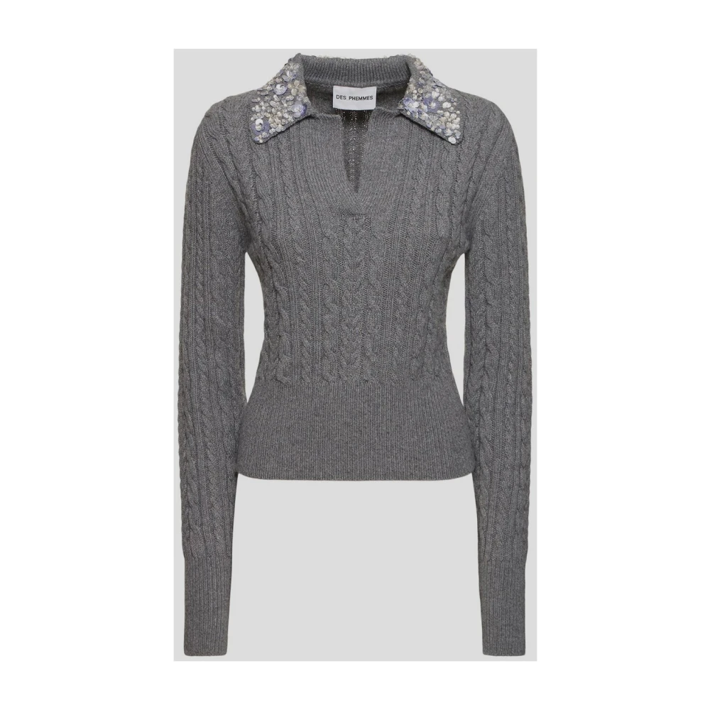 DES Phemmes Gebreide Polo Gray Dames