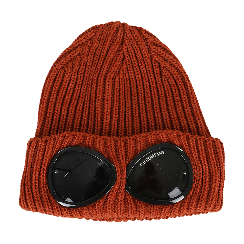 C.P. Company Merino Wool Goggle Beanie Orange Heren