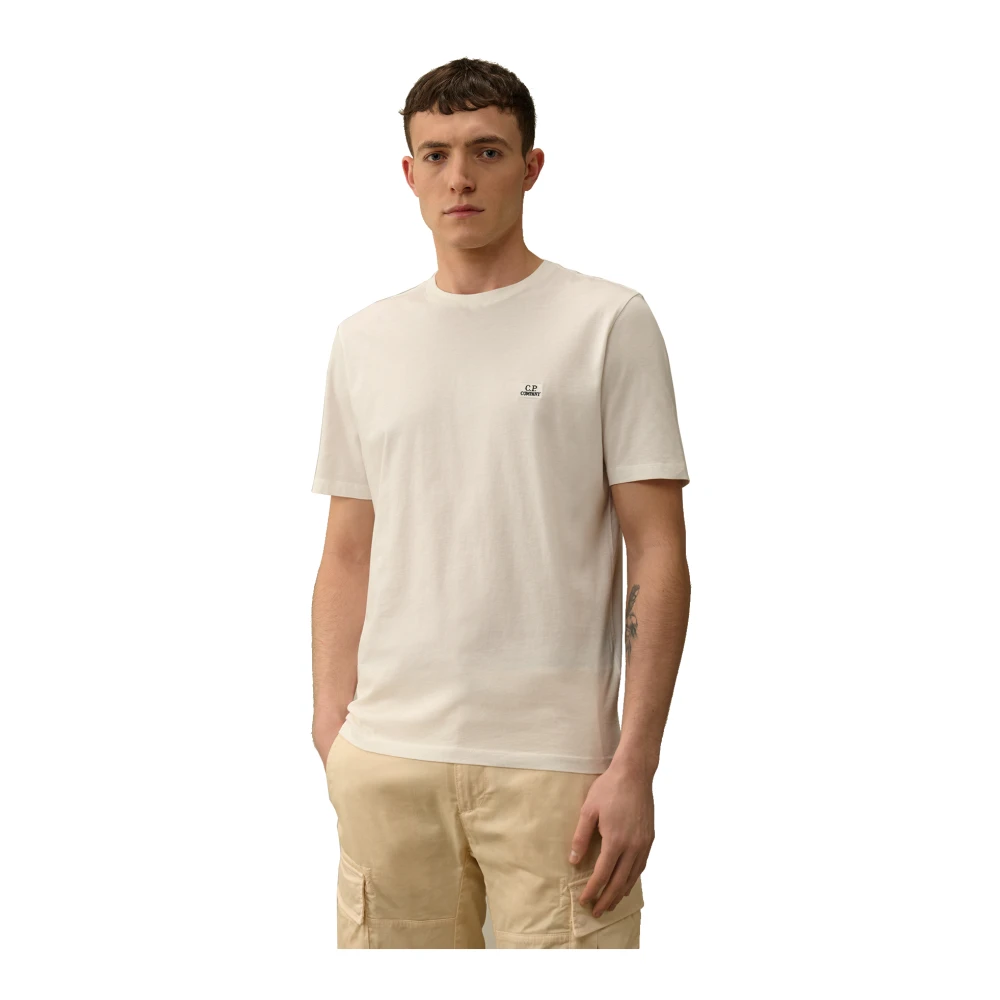 C.P. Company Korte Mouw Logo Print T-shirt Beige Heren