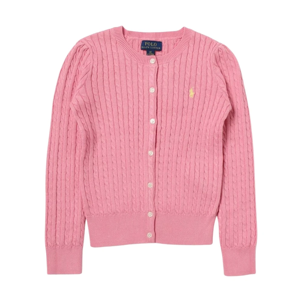 Polo Ralph Lauren Unisex Pink Cable Knit Cardigan Sweater