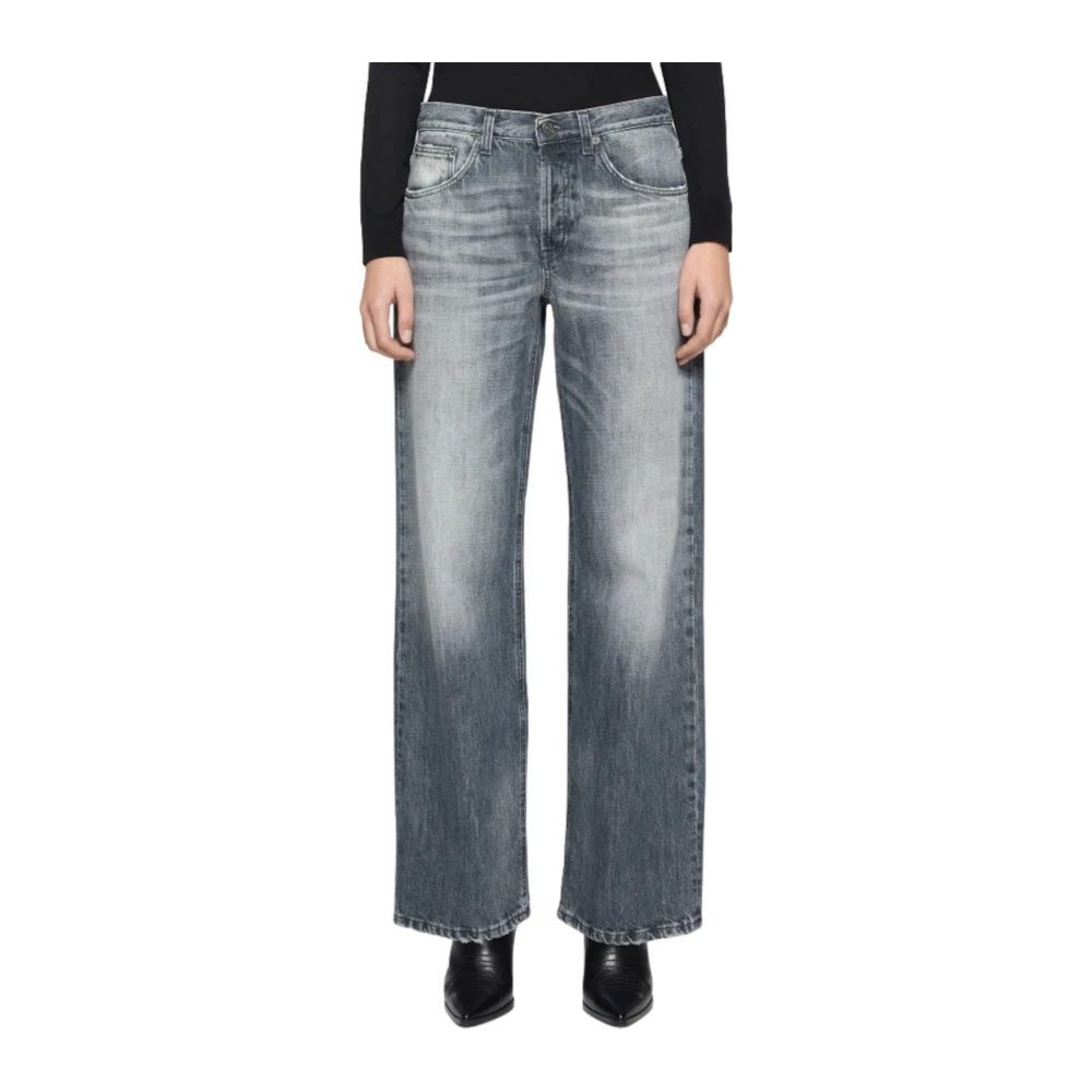 Dondup Wide Leg Jeans Jacklyn Gray Dames