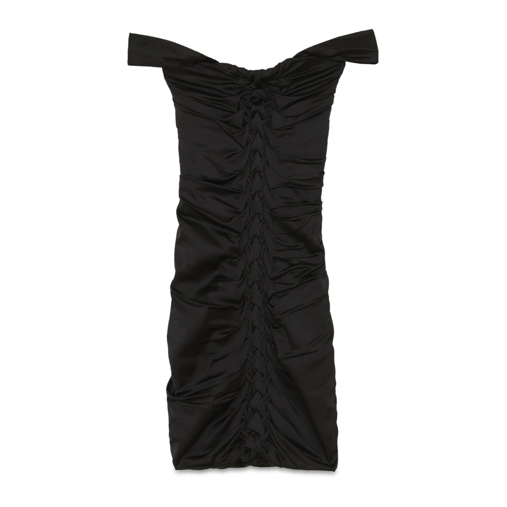 PATRIZIA PEPE Jurk Handgeborduurde jurk in gecertificeerde viscose Black Dames
