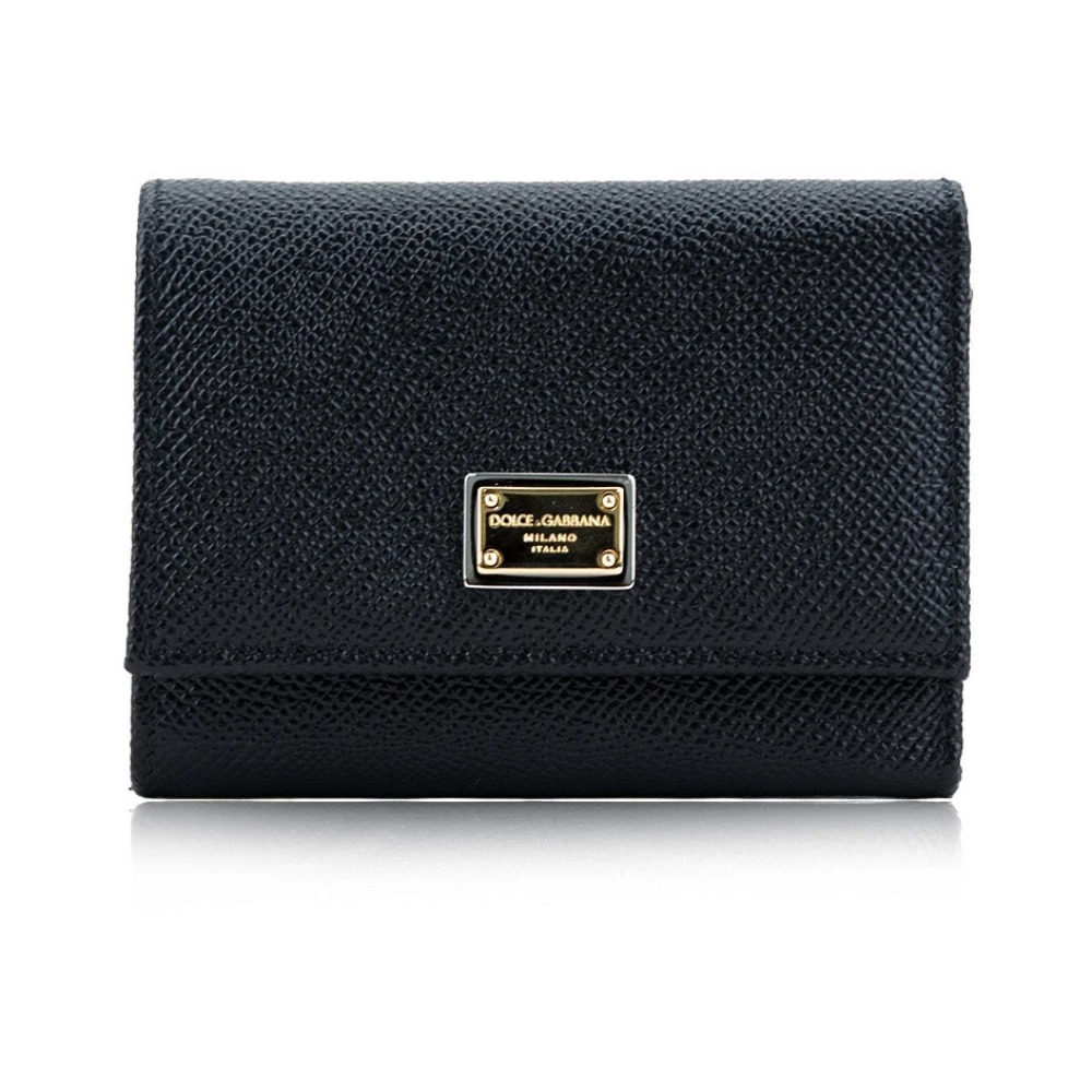 Dolce & Gabbana Automatic Button Women's Wallet - Female - Wallets & Cardholders - Black - One Size - Accessories