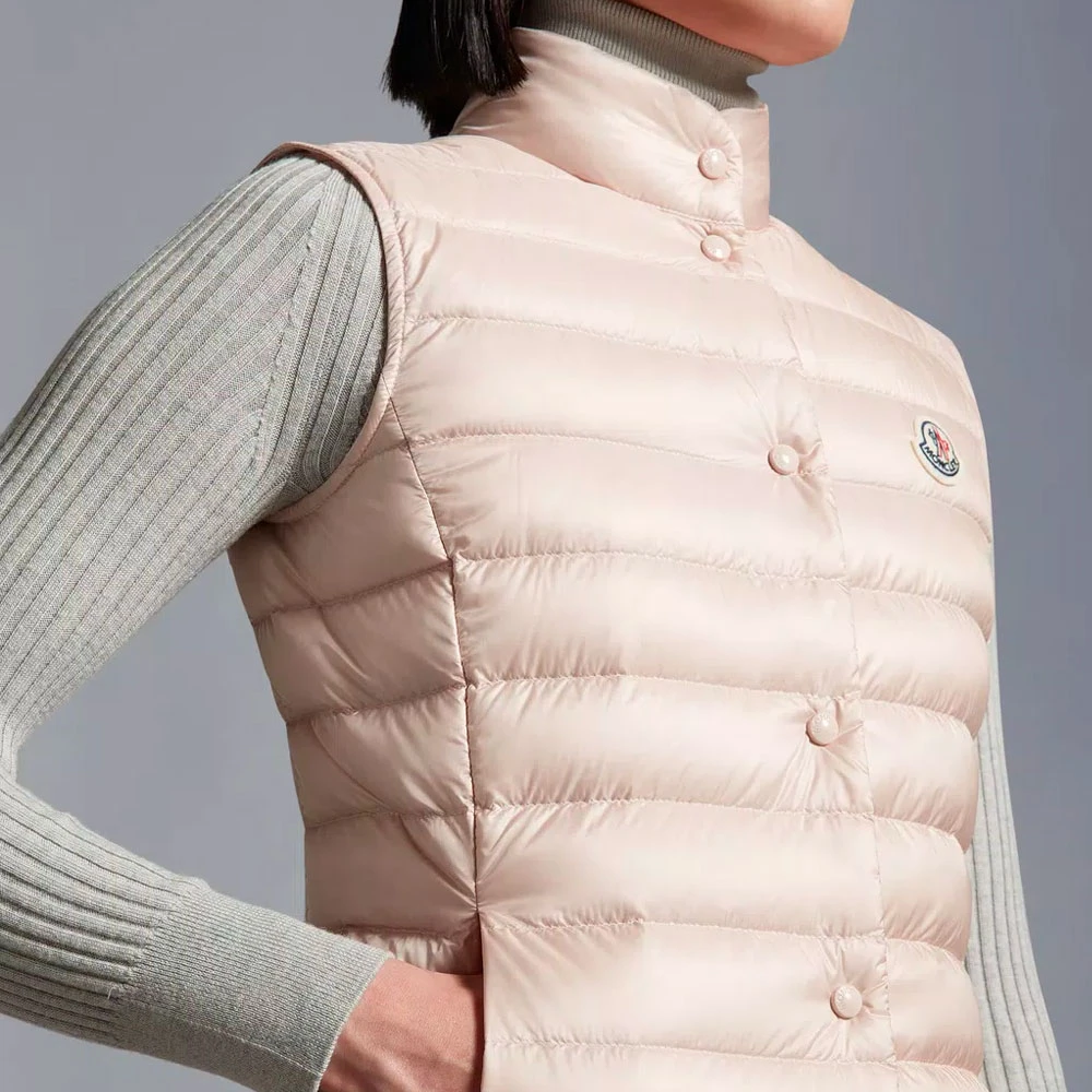 Moncler Liane Vest met Dons en Veren Pink Dames