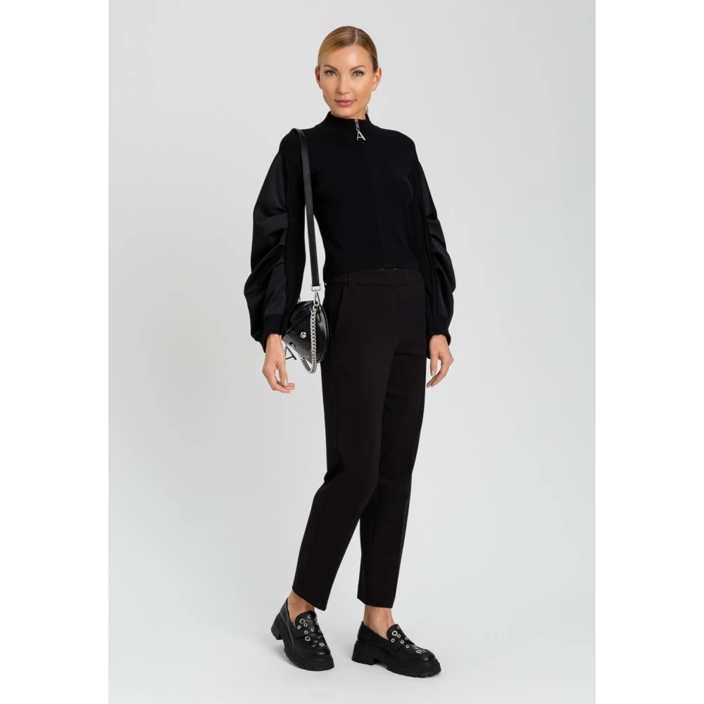 Twinset Zwarte viscose broek Black Dames