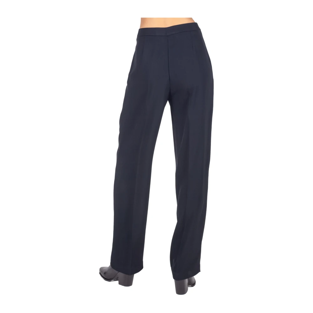 Liviana Conti Zwarte Dubbel Geplooide Peg Broek Black Dames
