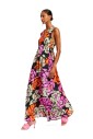 robe-longue-en-soie-fleurie-avec-cordon