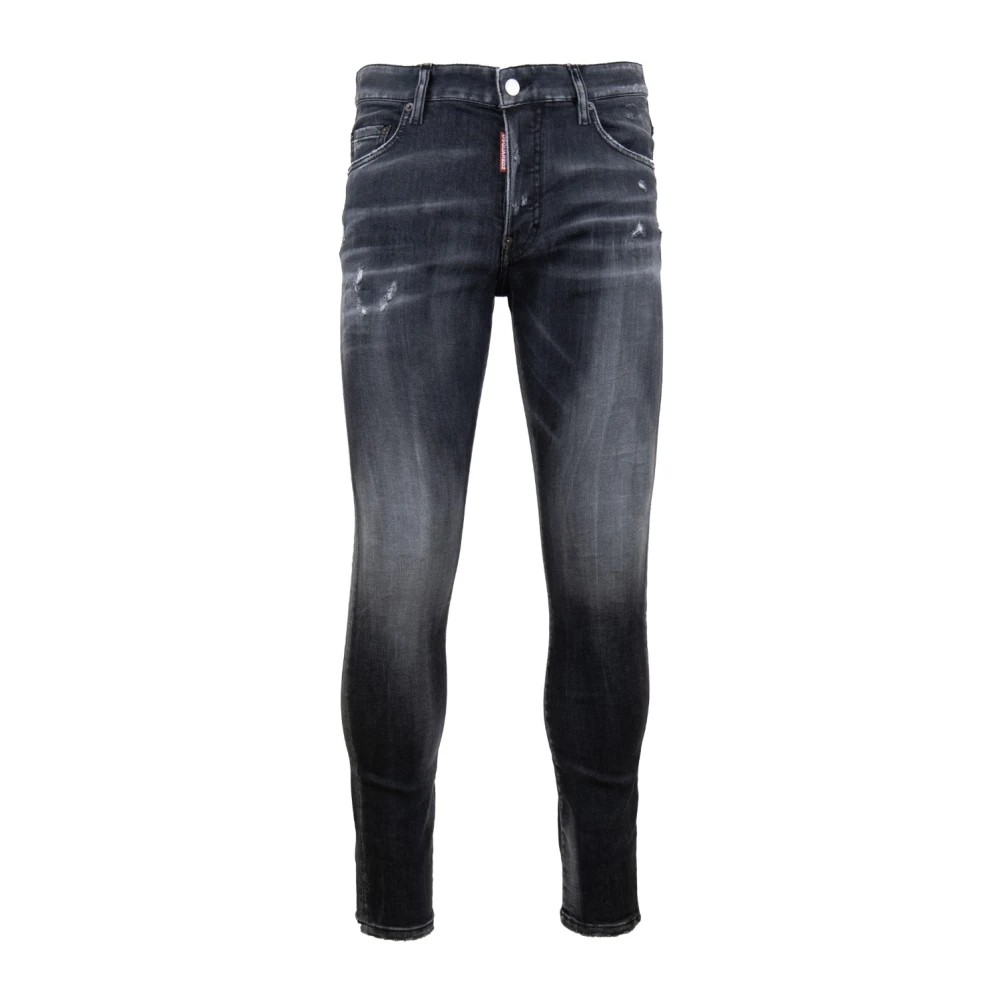 Dsquared2 Men's Gray Button Jeans With Distressed Details