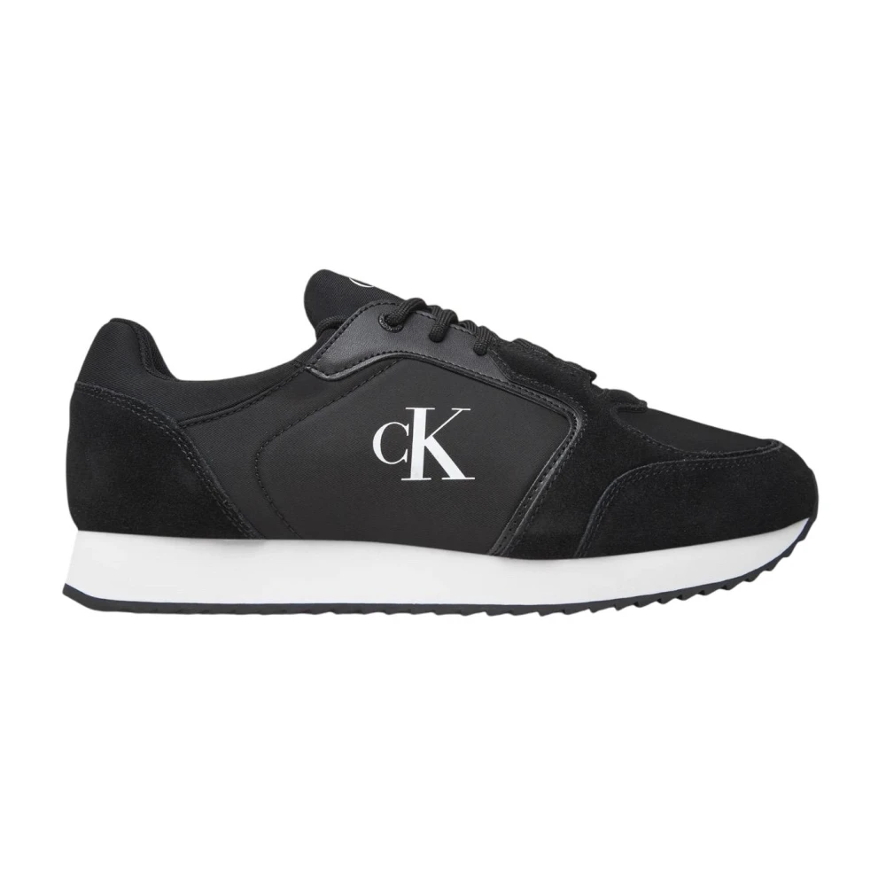 Calvin Klein Jeans Men's Black Sneakers, 11 Uk, Retro Runner Sock La