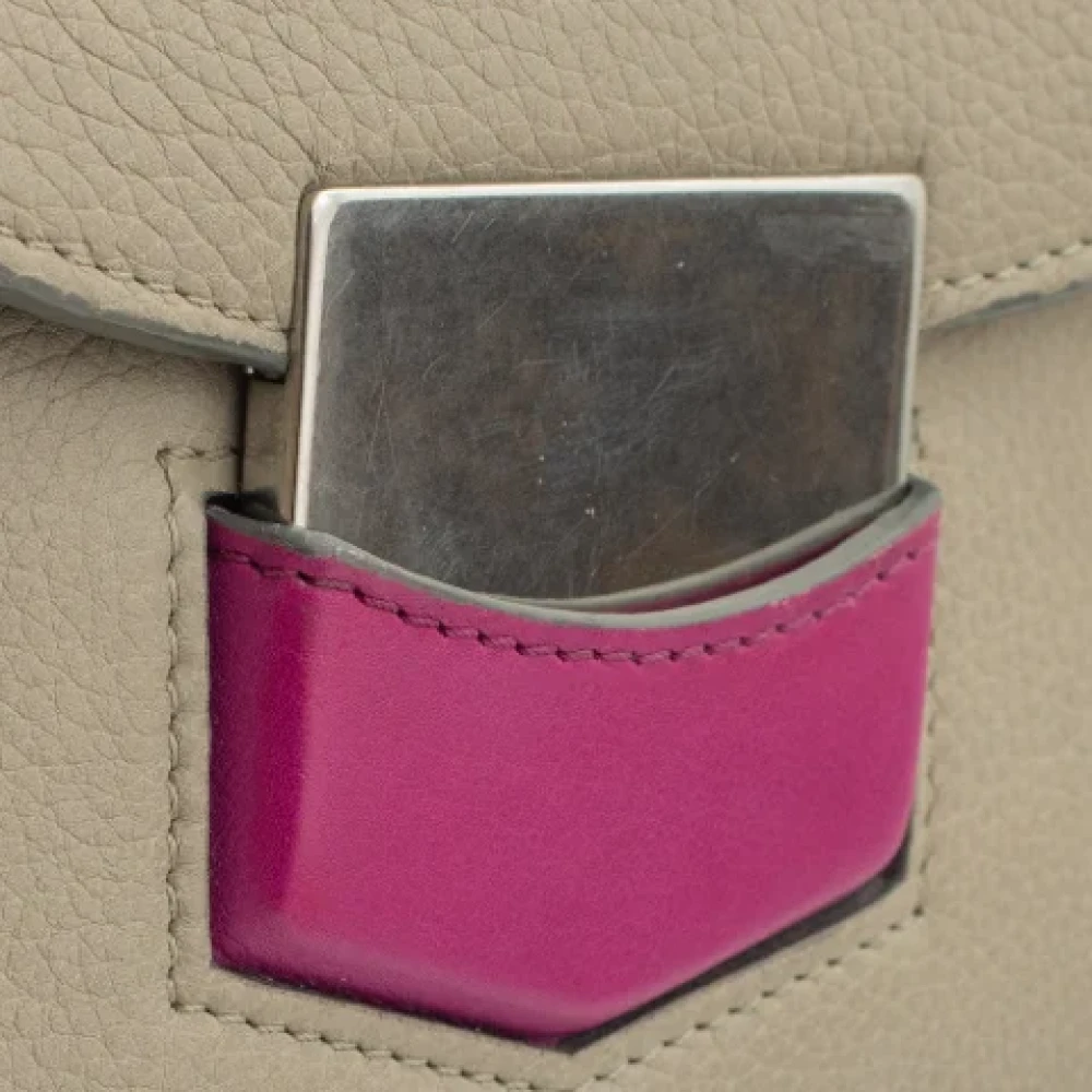 Celine Vintage Pre-owned Leather celine-bags Gray Dames