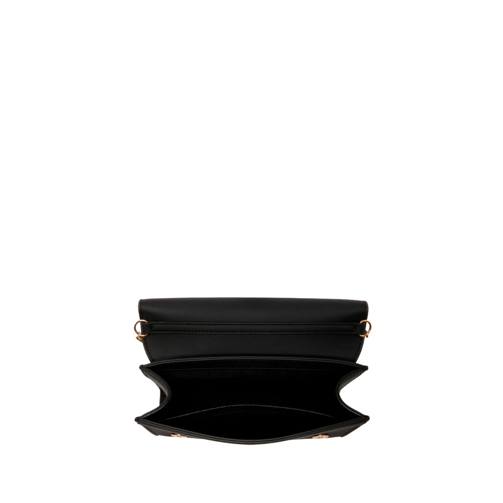 Moschino Elegante Zwarte Schoudertas met Gouden Details Black Dames