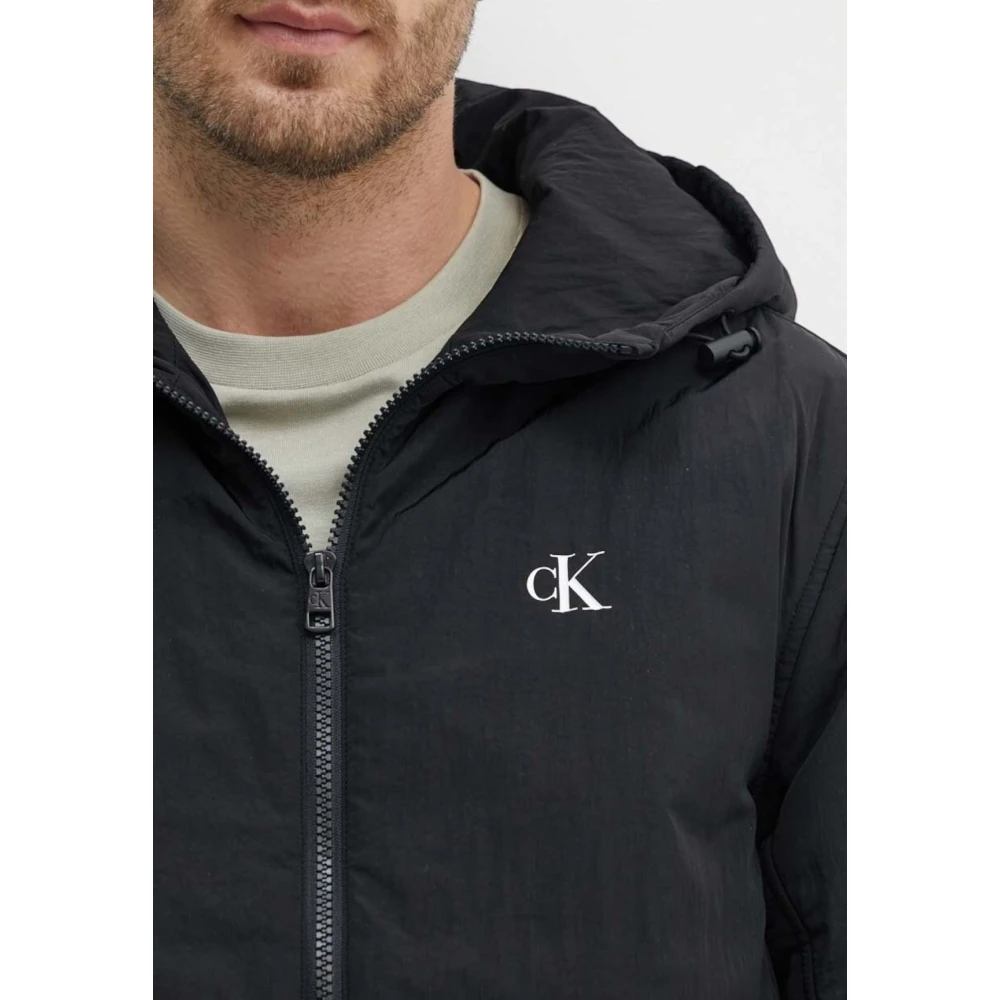 Calvin Klein Jeans Zwarte Gewatteerde Hoodie Harrin Black Heren
