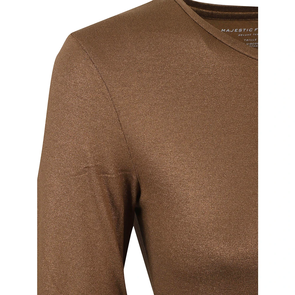 majestic filatures Elegante Camel T-shirts en Polos Brown Dames