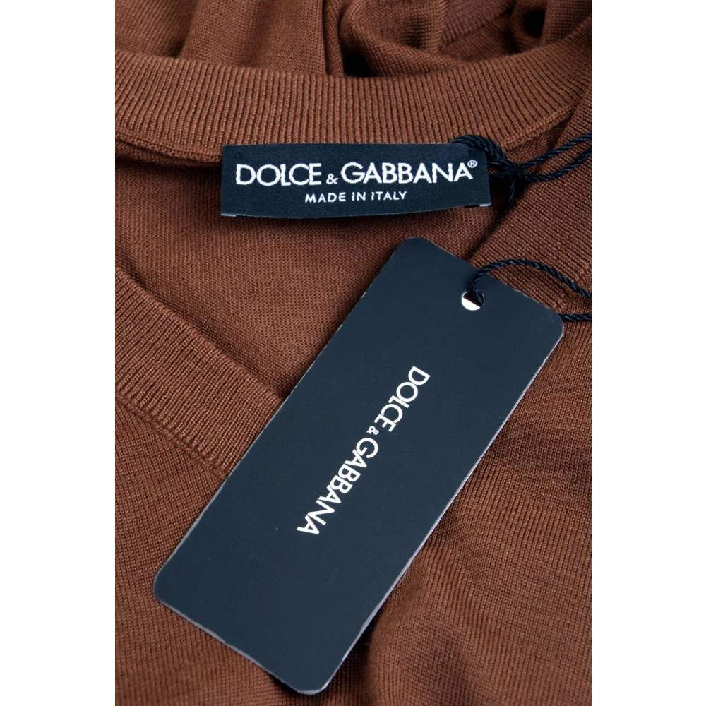 Dolce & Gabbana Cashmere V-hals Pullover voor Mannen Brown Heren