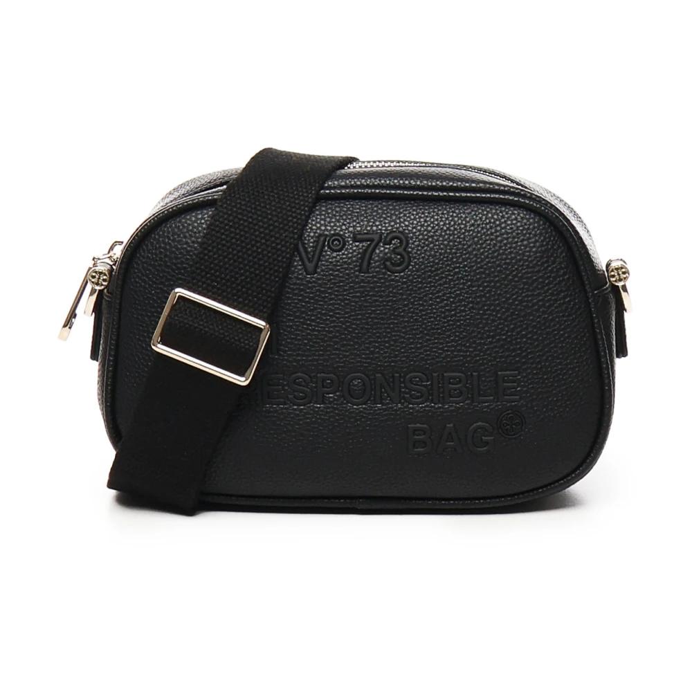 V73 Zwarte Schoudertas met Ritssluiting Black Dames