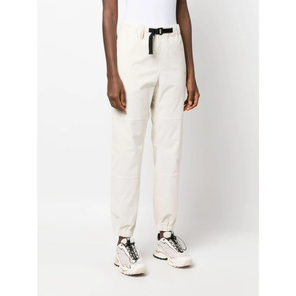 Moncler Stretch Corduroy Broek met Elastische Tailleband White Dames