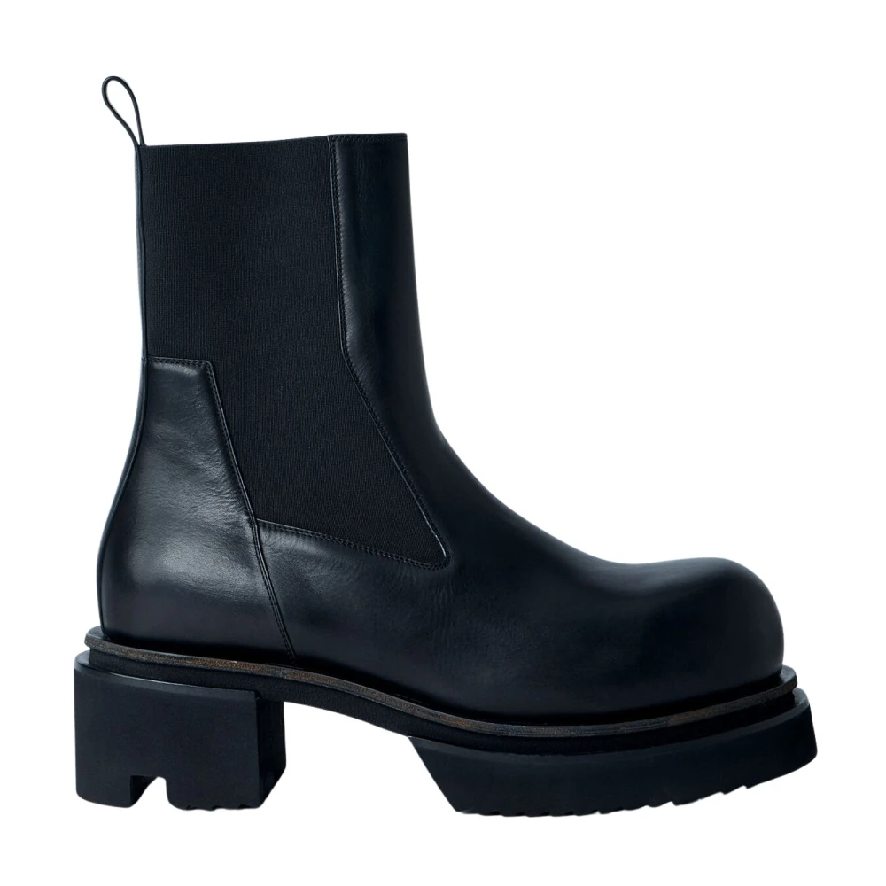 Rick Owens Black Chelsea Boots, Male, 10 Uk, Beatle Bogun Boots