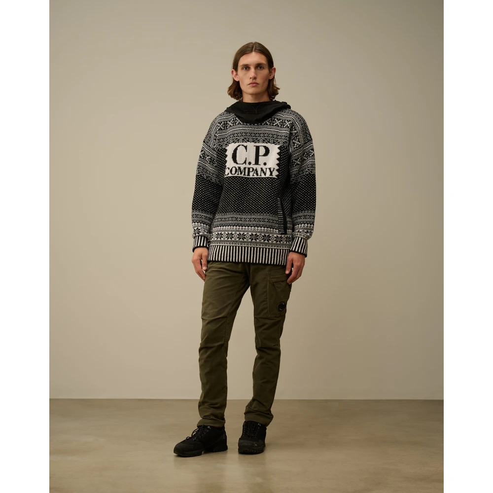 C.P. Company Zwarte Jacquard Hoodie Black Heren