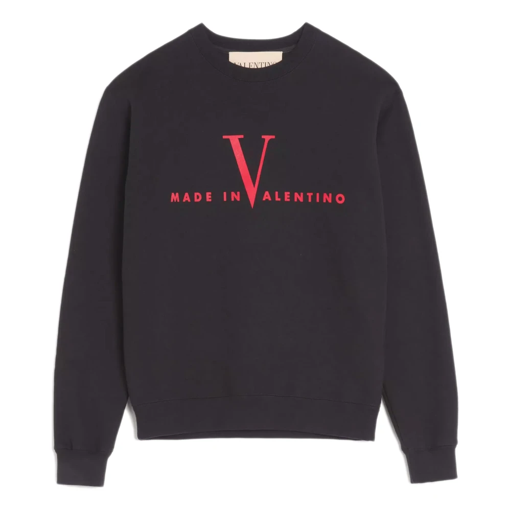 Valentino Garavani Sudadera De Algodón Con Estampado Made In Valentino Sweatshirts & Hoodies Hombre Negro L