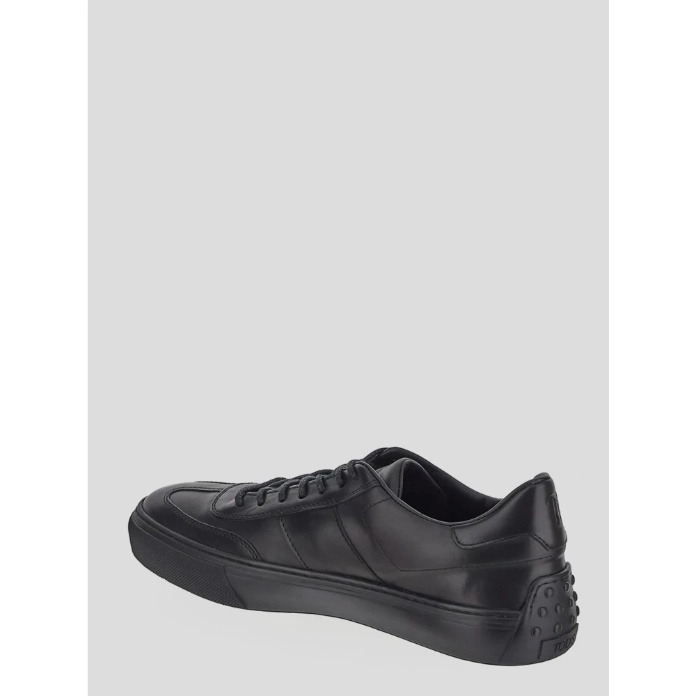 TOD'S Leren Lace-Up Sneaker Black Heren