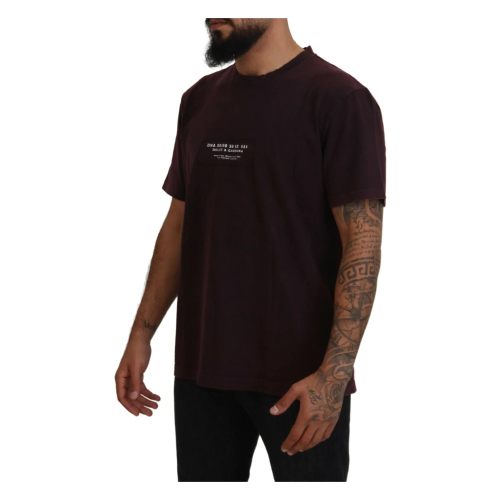Dolce & Gabbana Elegant bordeaux T-shirt met ronde hals Red Heren