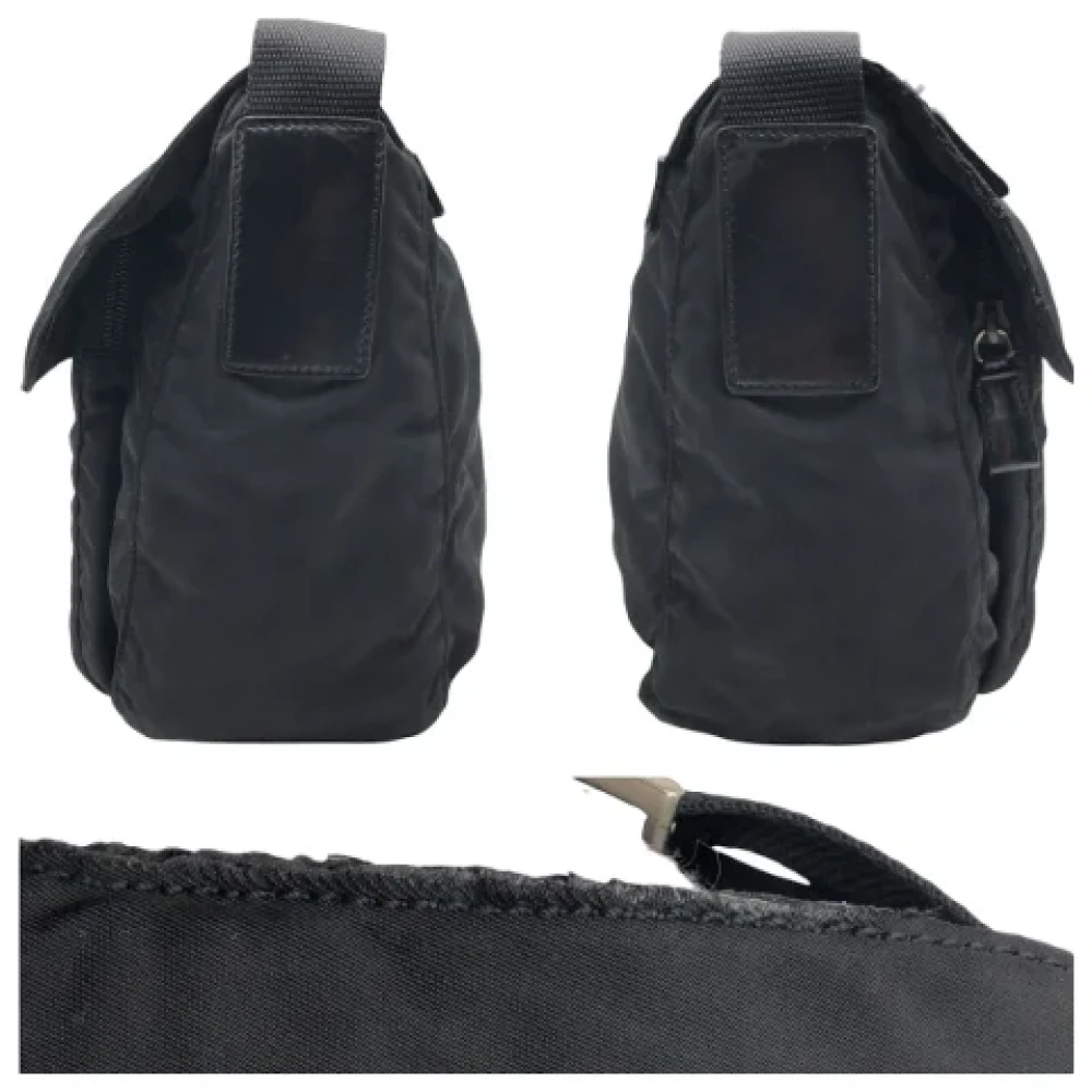 Prada Vintage Pre-owned Canvas shoulder-bags Black Dames