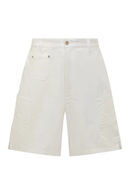 Cargo Bermuda Shorts i fiskbensmönstrad denim